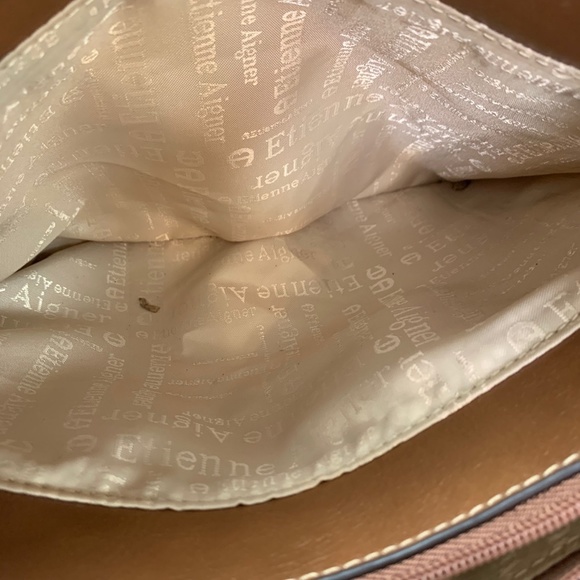 ETIENNE AIGNER Jute Canvas Shoulder Bag Purse Tote - Picture 13 of 16